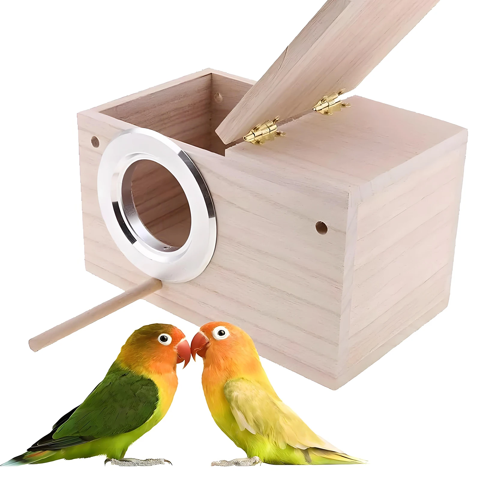 

10pcs Parrot Box Bird Cage Anti- Stainless Steel Birds Nest Anti-Bite Ring 55mm Easy Hole Breeding Case