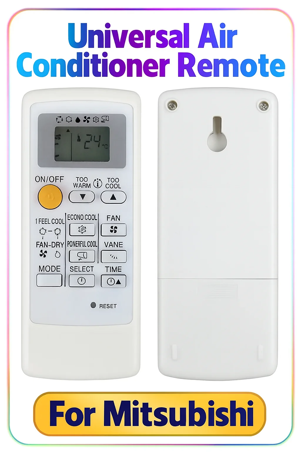 Universal Replacement AC Remote Control for Mitsubishi - Fits MP04B/MP04A/MP2B Models | No Programming, Easy Setup, Stable Perfo