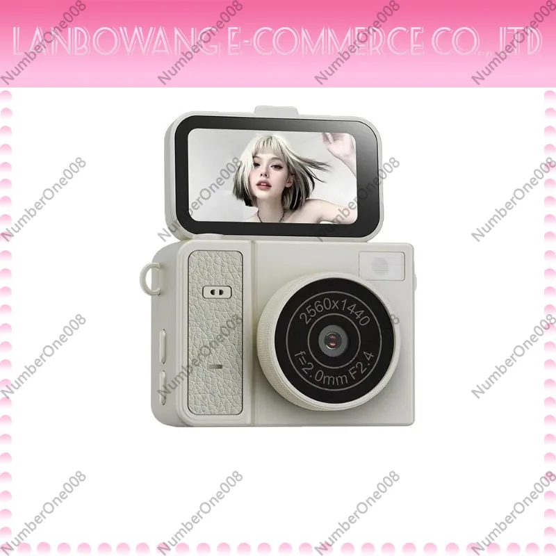 2K HD Flip Screen Mini Thumb Digital Camera Retro Compact Vlog Camera for Students
