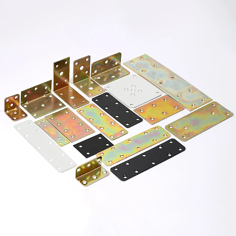 L/Triangle/Straight Iron Angle Code 90 Degree Fixed Bracket Connector Furniture Bed Frame Cabinet Support Fixing Device