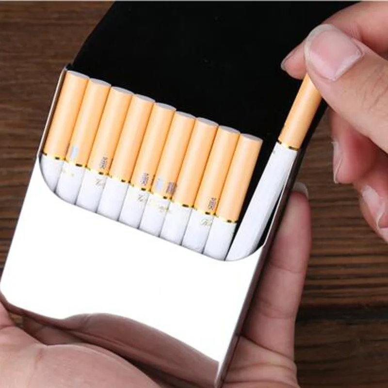 Fashion Cowhide Cigarette Boxes Vertical Flip Leather Wallet Case Pouch Cigarette Sets Accessories