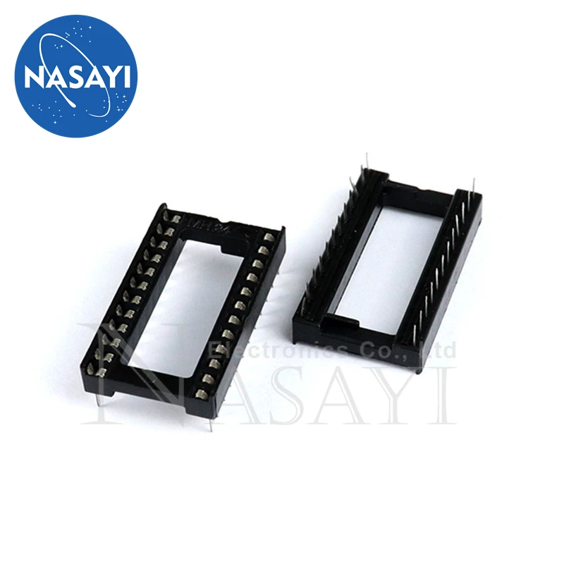 10pcs/lot IC socket integrated block in-line DIP single-chip microcomputer chip flat foot base sub 24P wide