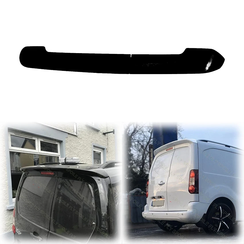 2 PCS 2008 Citroen Berlingo 트윈 헛간 도어 자동차 후면 스포일러 지붕 윙 립에 의해 고품질 ABS 광택 블랙 바디 키트 썸네일 7