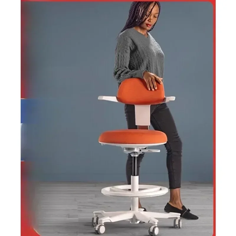 Saddle chair High foot lift waist support Ergonomic computer chair Office bar study chair