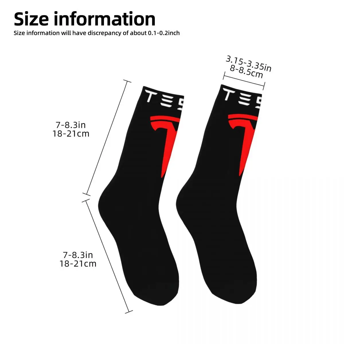 Chaussettes unisexes avec logo rouge, chaussettes en élan de style de rue avec impression 3D pour la randonnée