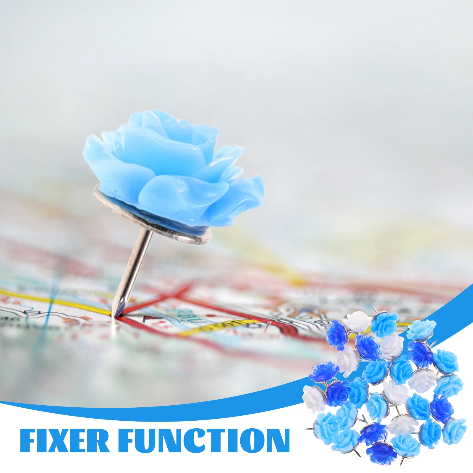 30 Uds. De chinchetas coloridas, chinchetas reutilizables para el hogar, oficina, mapa, exhibición, chinchetas pequeñas en forma de flor, pared multifunción