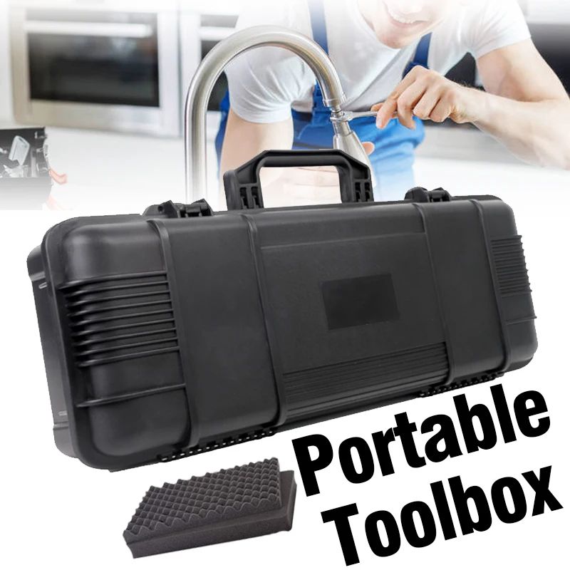 

Large Tool Box Suitcase Tools Storage Box with Sponge Portable Waterproof Toolbox for Mechanics Shockproof Safety Pelican Case