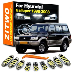 ZITWO 9Pcs LED Interior Dome Map Light Kit For Hyundai Galloper 1990-1998 1999 2000 2001 2002 2003 Trunk Lamp Car Accessories