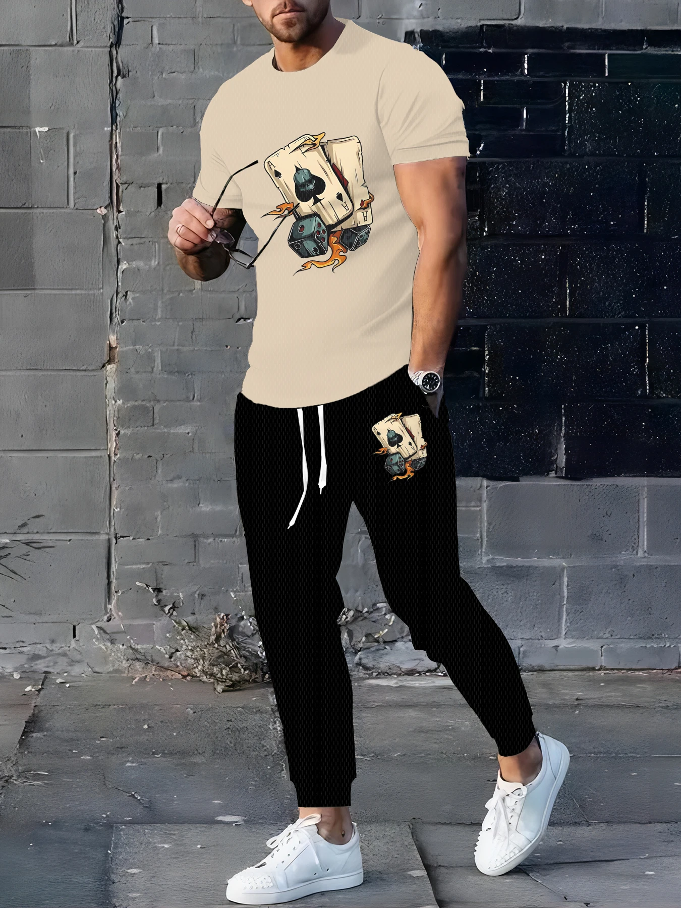 

Summer best-selling men's suit Casual and fashionable bear print outdoor sportswear