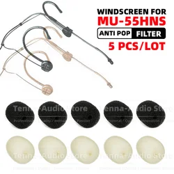 For MIPRO MU-55HN MU-55HNS MU-55HNX MU-55 MU 55 MU55 HNS HN Headworn Microphone Headset Windscreen Sponge Foam Cover Windshield