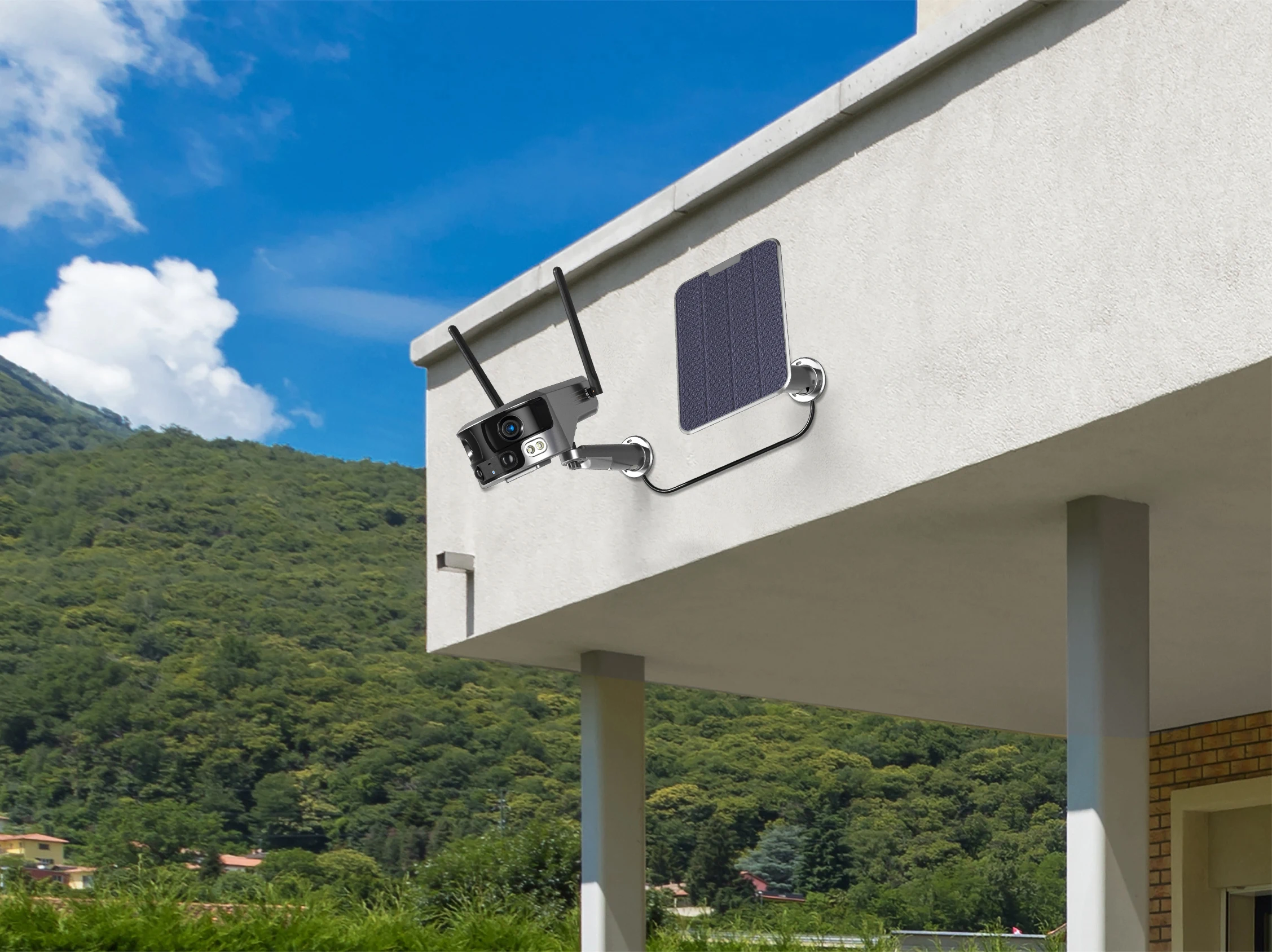 أحدث كاميرا مراقبة خارجية تعمل بالطاقة الشمسية 4k 8mp Wifi 4g قابلة لإعادة الشحن تعمل بالطاقة الشمسية كاميرا خارجية تعمل بالطاقة الشمسية 4k