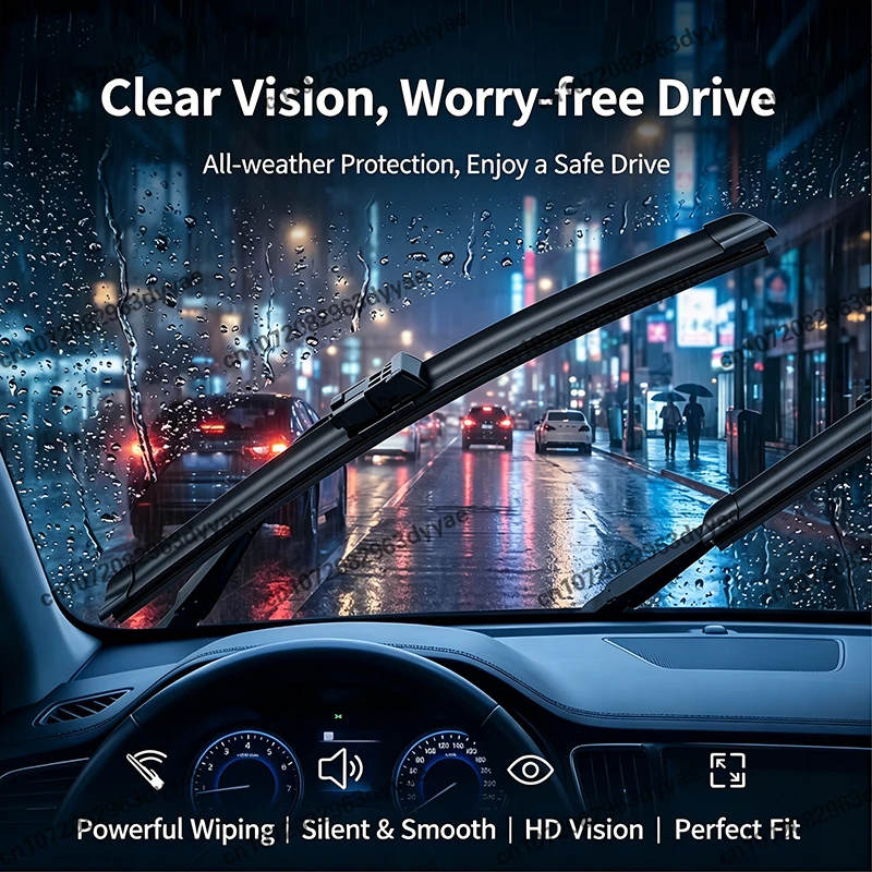 For Audi TT MK1 1998 - 2003 1999 2000 2001 Car Wiper U-type Soft Rubber Boneless Wiper HD Quiet Durable Automotive Wiper 21