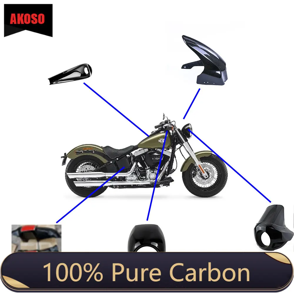 

Motorcycle 3K Carbon Fiber Airbox Tank Cover Fairing Gloss 100% Twill Weave For Harley Davidson Night Rod