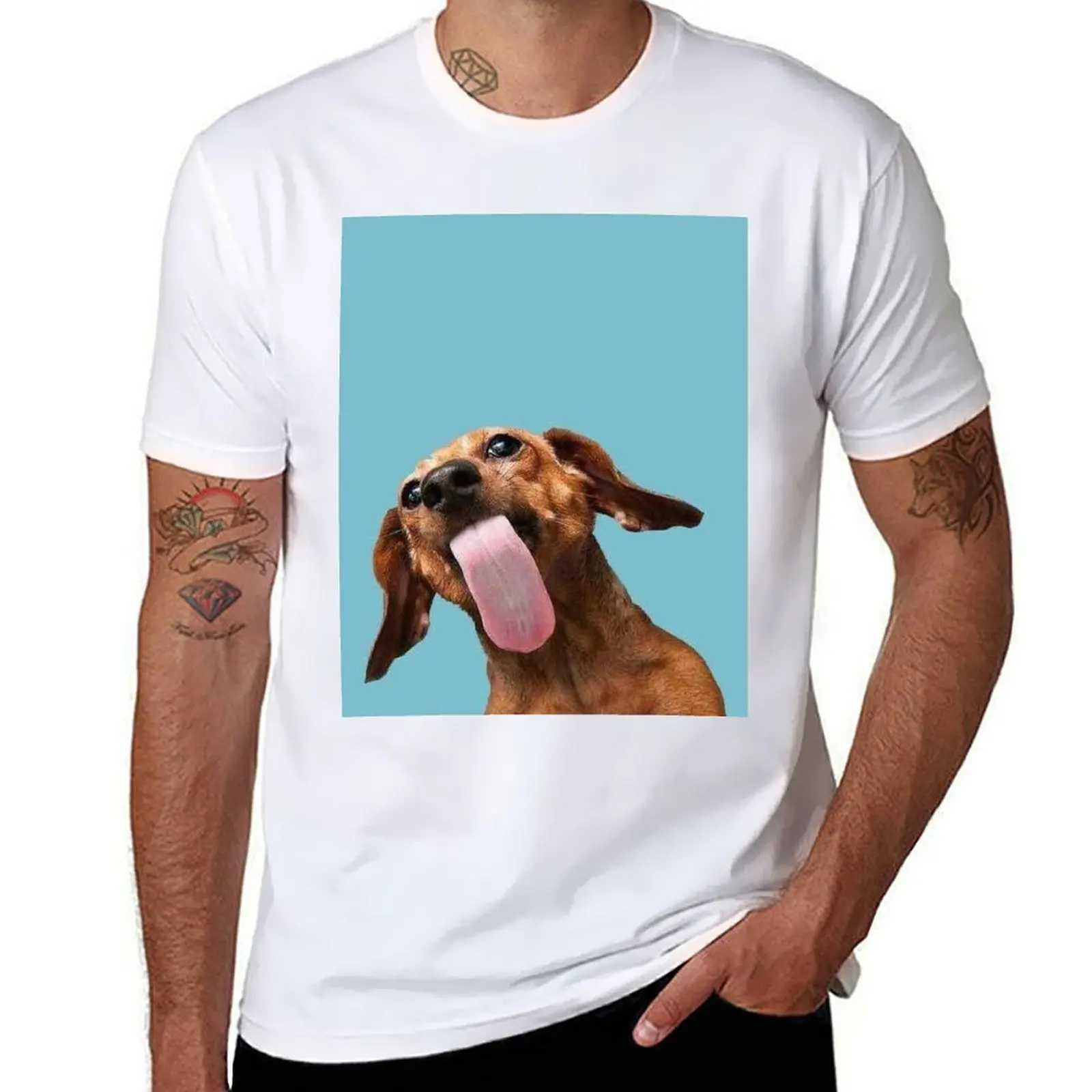 

Dachshund Dog Photo tongue T-Shirt t shirts designer t shirts for man slim fit man t shirts for men T-Shirt
