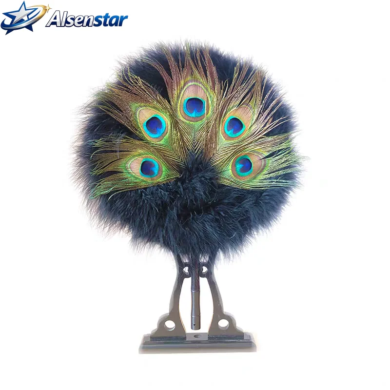 

Classical Peacock Feather Turkey Fluff Fan Classical Style Palace Decorative Fan Chinese Style Wedding Party Props