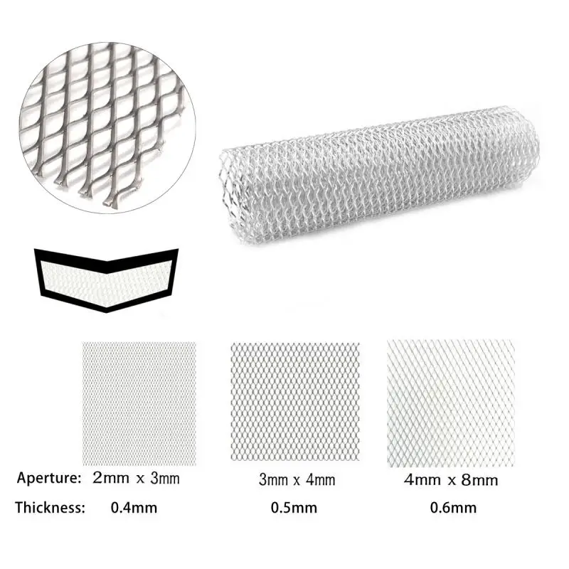 25x20cm Aluminum Mesh Sheet Aluminium Modelling Mesh Car Grill Mesh Sturdy Metal Mesh Sheets for Your DIY Multiple pore sizes