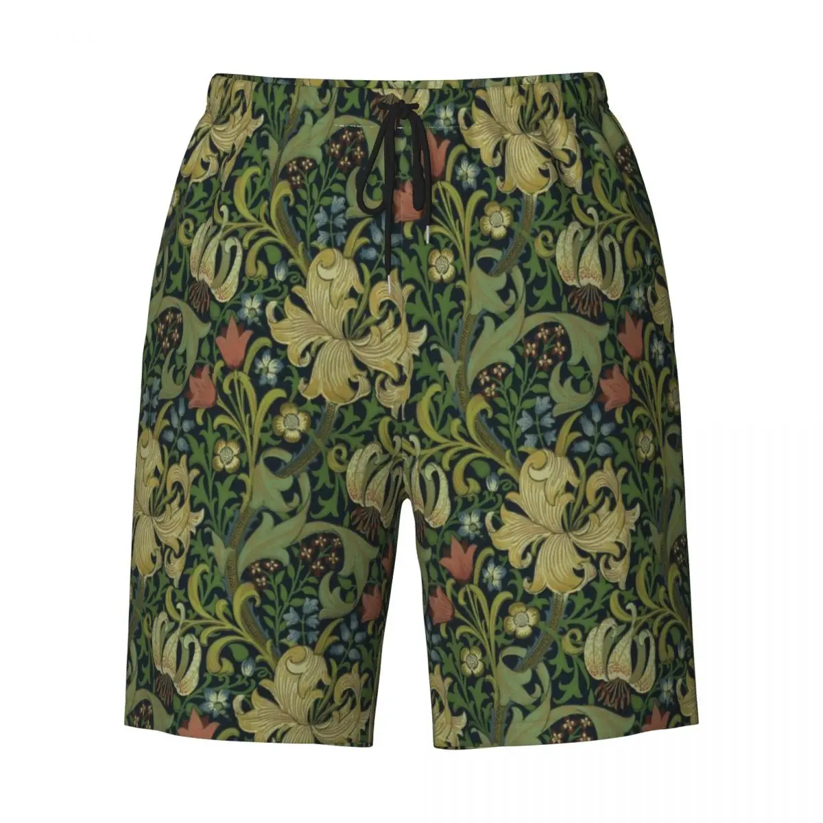 William Morris Company Board Shorts Herren lässige Strands horts Slips Blumen textil Muster schnell trocknende Badehose