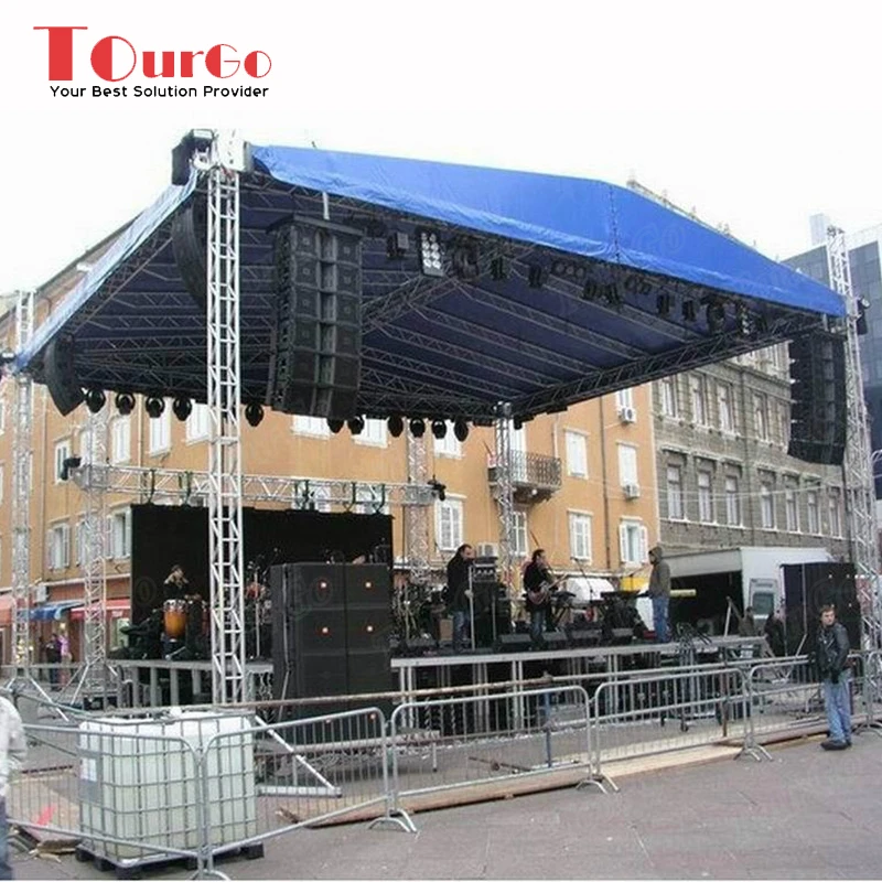 

TourGo Aluminum Stage Lighting Truss 290*290mm Aluminium Peaked Roof Truss System for Concert