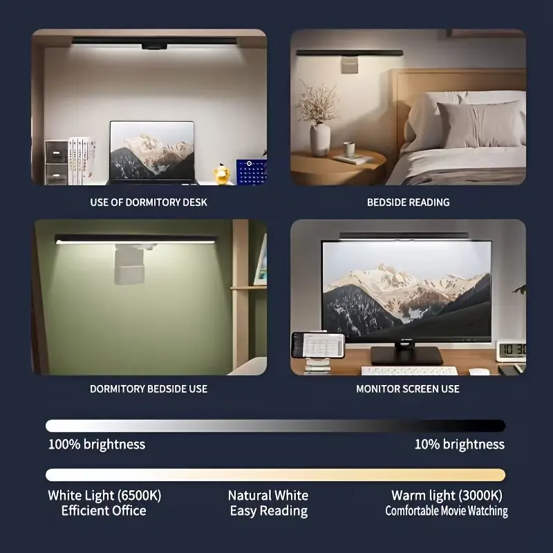 LED Monitor Light Bar Anti-Glare Screen Fill Lamp Smart Eye-Caring Desk Light for Office Reading  Gaming Screen Illumination