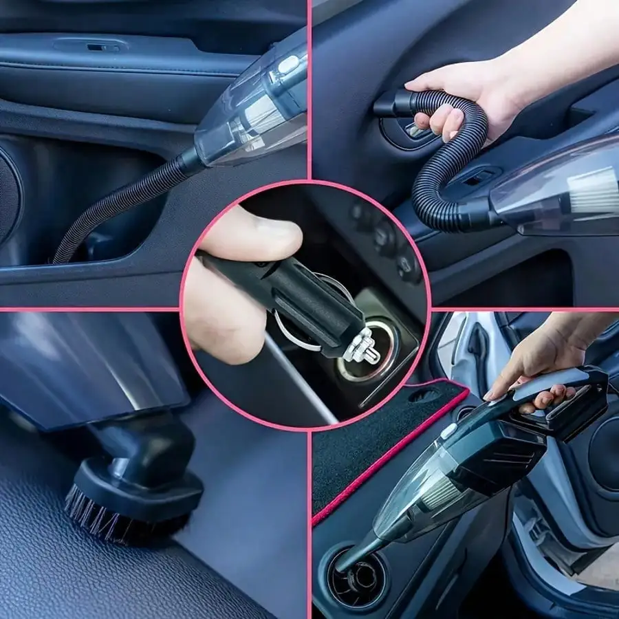 19pcs Car Cleaning Wash Kit Interior Detailing Cleaner Kit With High Power Handheld Vacuum Brush Set, Windshield Tool Duster Towels, Complete Car Care Tools