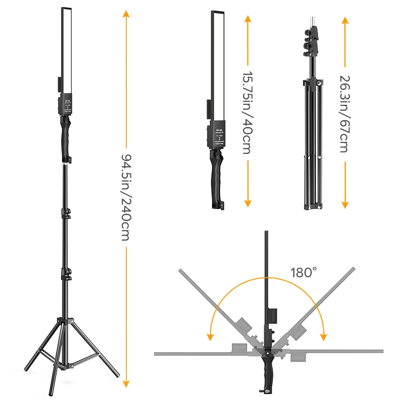 Handheld Dimmable LED Light Kit para Fotografia, Iluminação de Vídeo, Lâmpada de Preenchimento, Bateria, Plug Lights, Outdoor Portrait Studio, 6600mAh