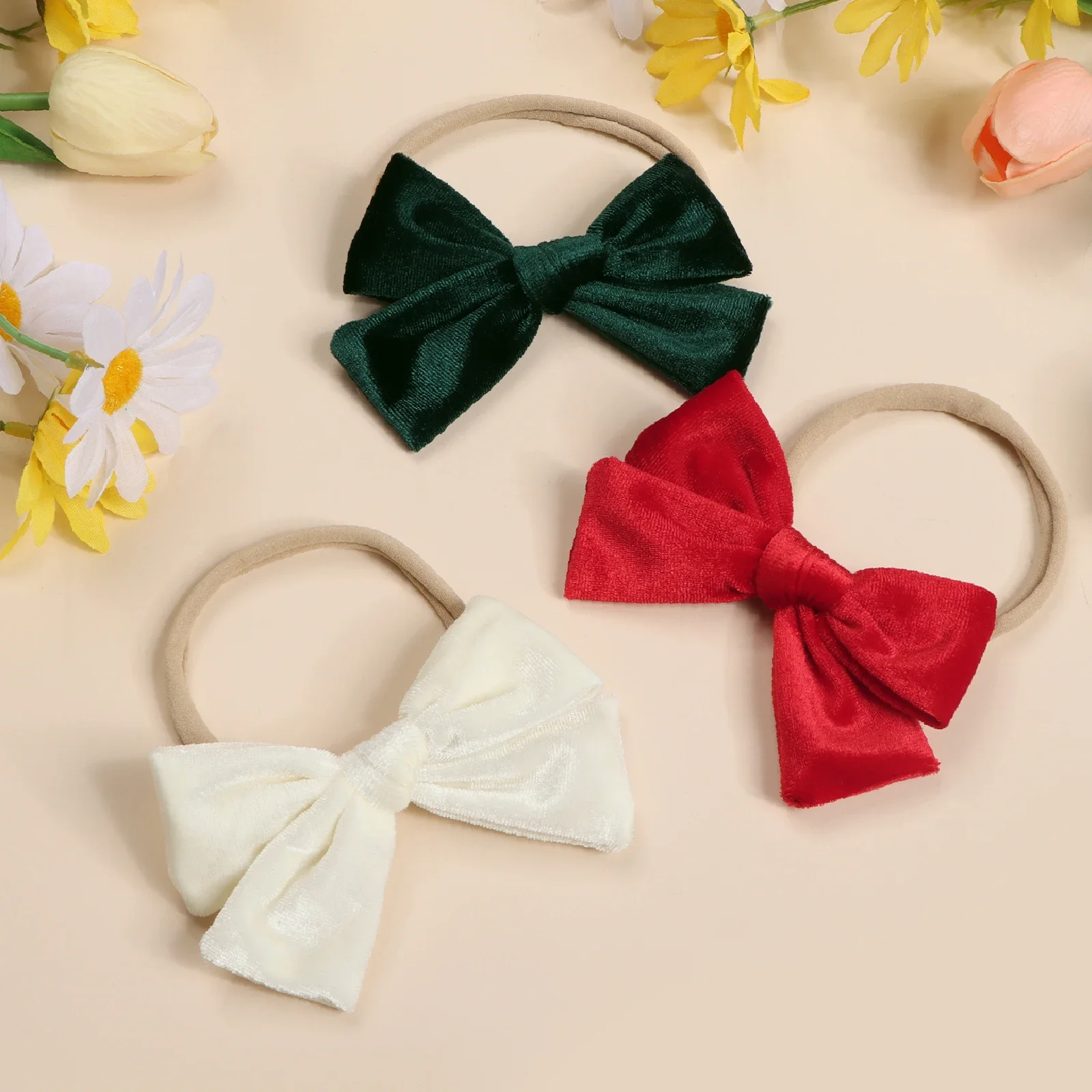 36pc Girls Velvet Hair Bow Set with Nylon Headband Kids Christmas Hair Accessories Gift for Girls Headwear Bulk