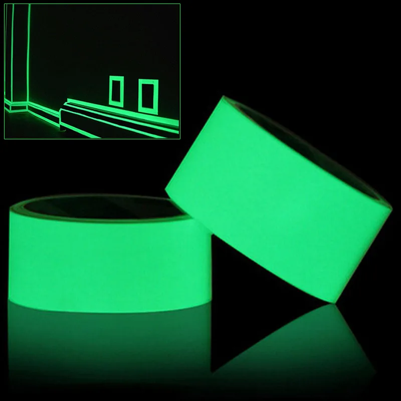 Glowing Self-adhesive Tape Fluorescent PET Luminous Sticker Emergency Logo In The Dark Safety Stage Party Supplies Decorative