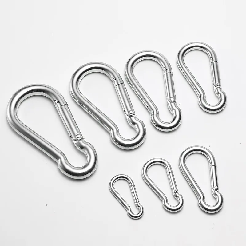 304 Stainless Steel M4 M5 M6 M7 M8 Multifunctional Spring Snap Carabiner Quick Link Lock Ring Hook Carabiner 1pcs 카라비너