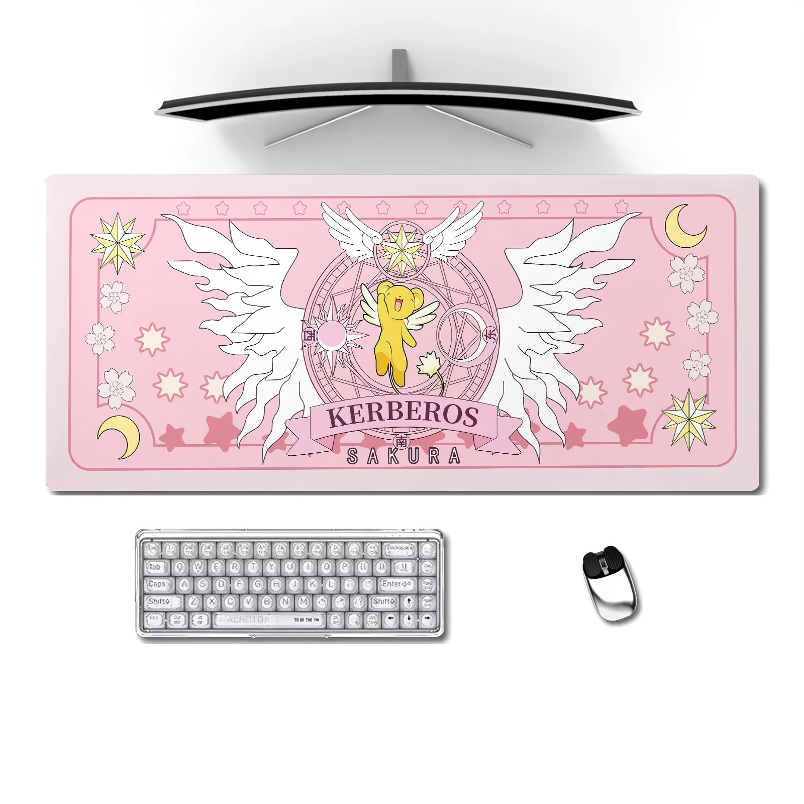 

Sakura Magic Card Anime Large Size Anti-slip Rubber Mouse pad Computer Gaming accessories Keyboard Desktop Decor Mat for Offices