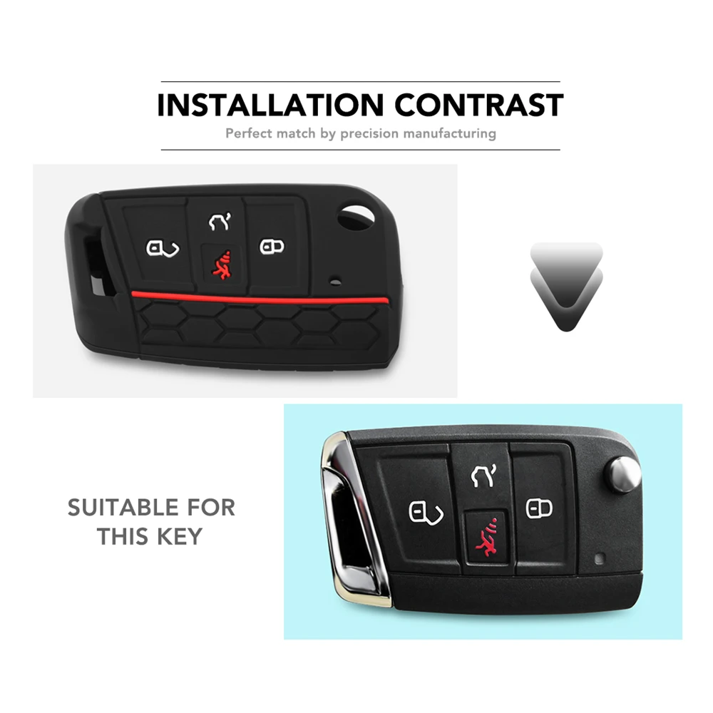 

4 Buttons Silicone Car Key Cover Case for 2016 2017 2018 2019 2020 Golf 7 ALLTRACK MK7 for Skoda Octavia A7