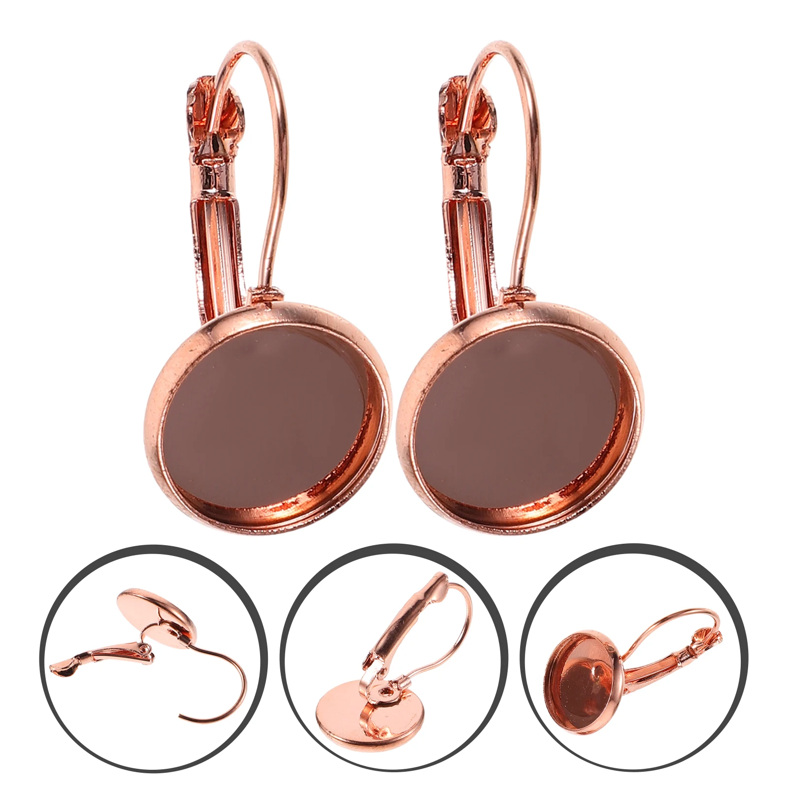

20 Pcs Earring Tray Jewelry Trays Making Bezels for Hook Earhook Findings Wire Hooks Iron Blank