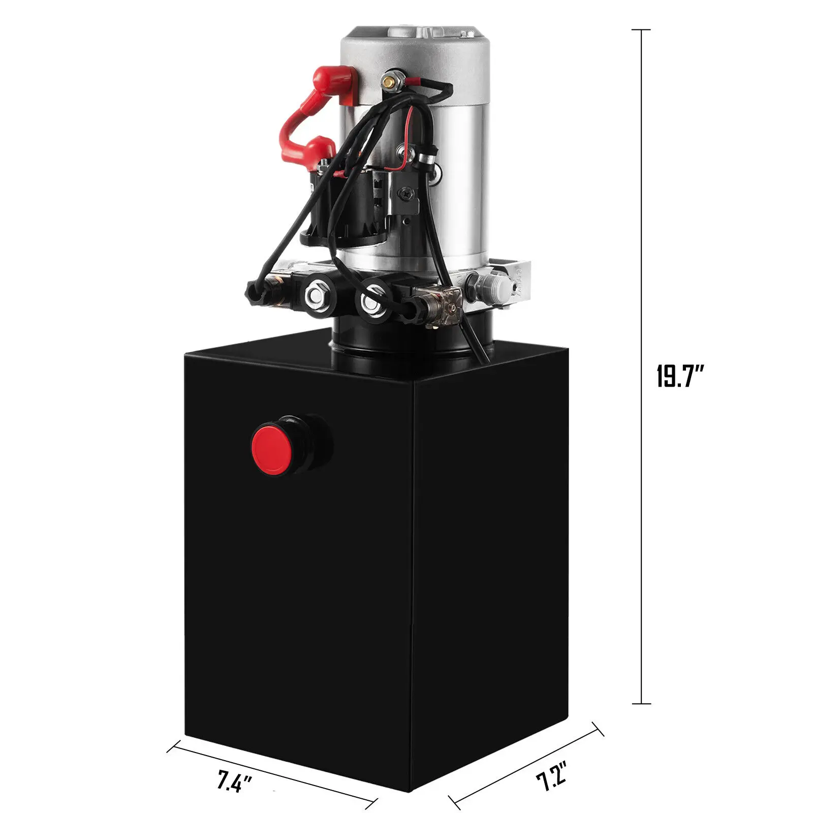Bomba hidráulica de 8 quartos, bomba de reboque, 12v dc, unidade de energia hidráulica de ação única, 3200 psi, pressão de alívio máxima, levantamento de carro
