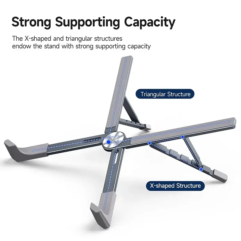 Ergonomic Aluminum Notebook Stand Foldable Tablet Bracket Portable Laptop Holder Desktop Notebook Stand Holder Height Adjustable