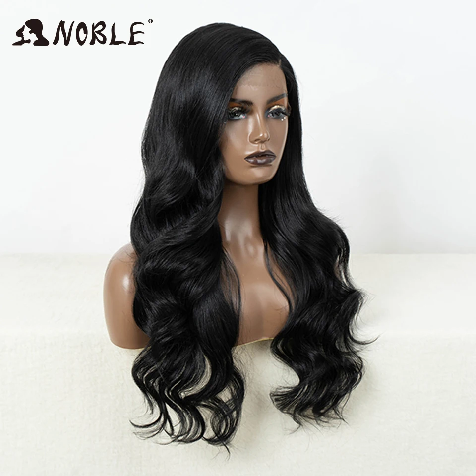 Noble Hair Synthetic Lace Front Wig Long Wavy 26 Inch Highlight Wig C Part Lace Wigs For Women Lace Wig Ombre Blonde Cosplay Wig