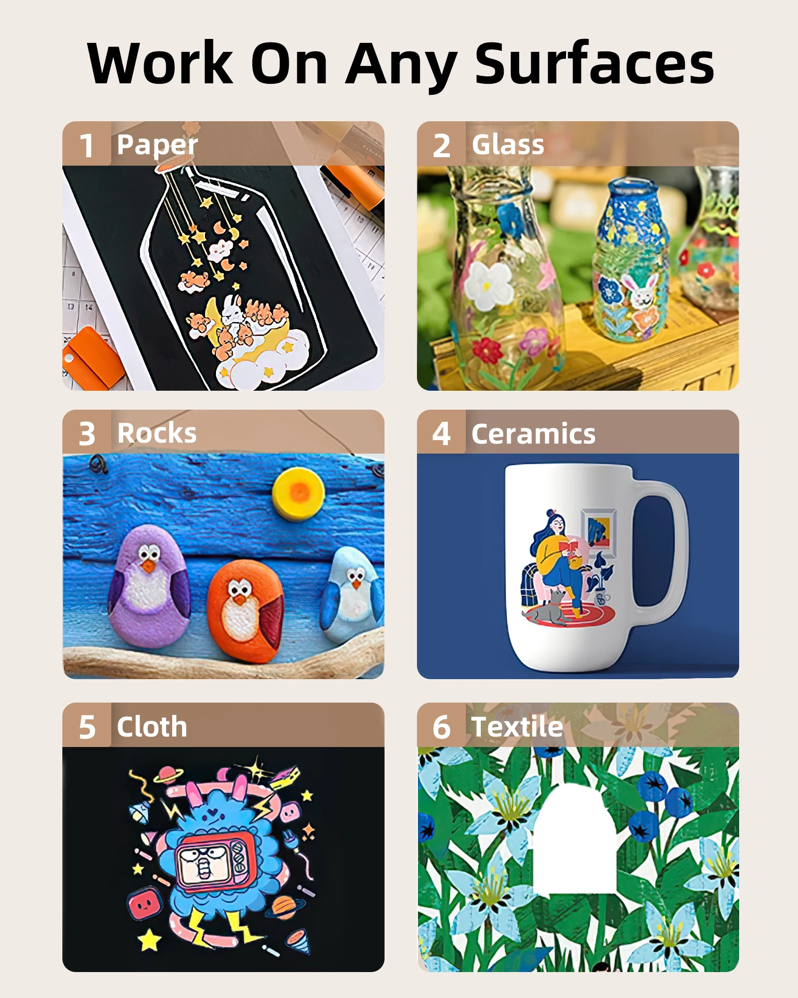 WOOMER 72色アクリル絵の具マーカーセット、高発色液体インク、ロックペインティング、セラミック、木材、ガラス、DIYクラフト用アーティストマーカー