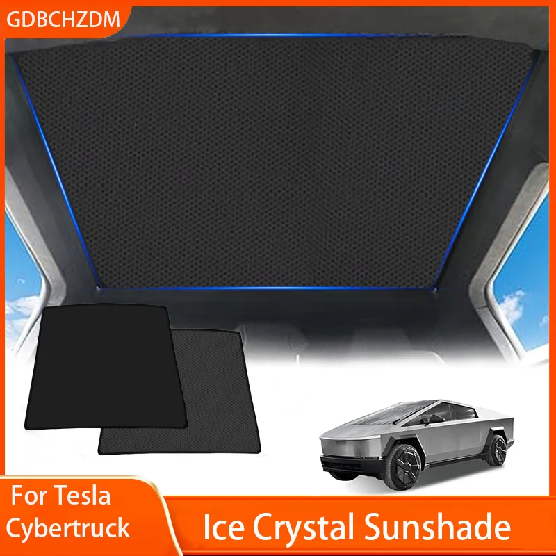 

Солнцезащитный козырек для Tesla Cybertruck 2024 2023, стеклянный солнцезащитный козырек на крышу, просветка, слепая затенение, аксессуары для переднего и заднего люка на крыше