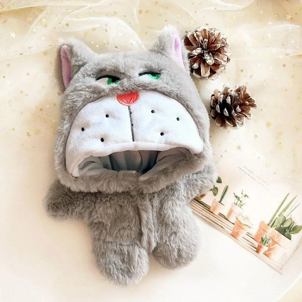 子供のための柔らかいぬいぐるみジャンプスーツ,かわいいぬいぐるみ,漫画の動物スタイル,20cmのアイドル人形の服,1個