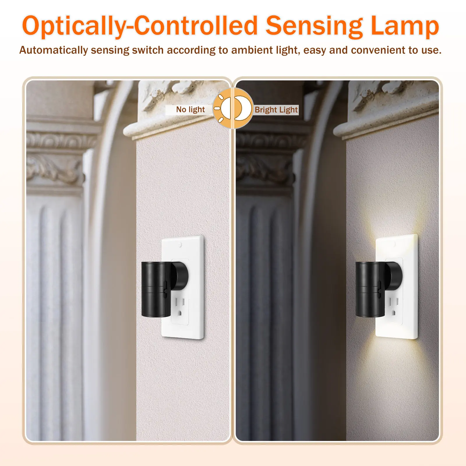 LED Night Light Plug in with Light Sensing Technology Adjustable Brightness for Hallway Kitchen Staircase Bedroom Ambient Safety