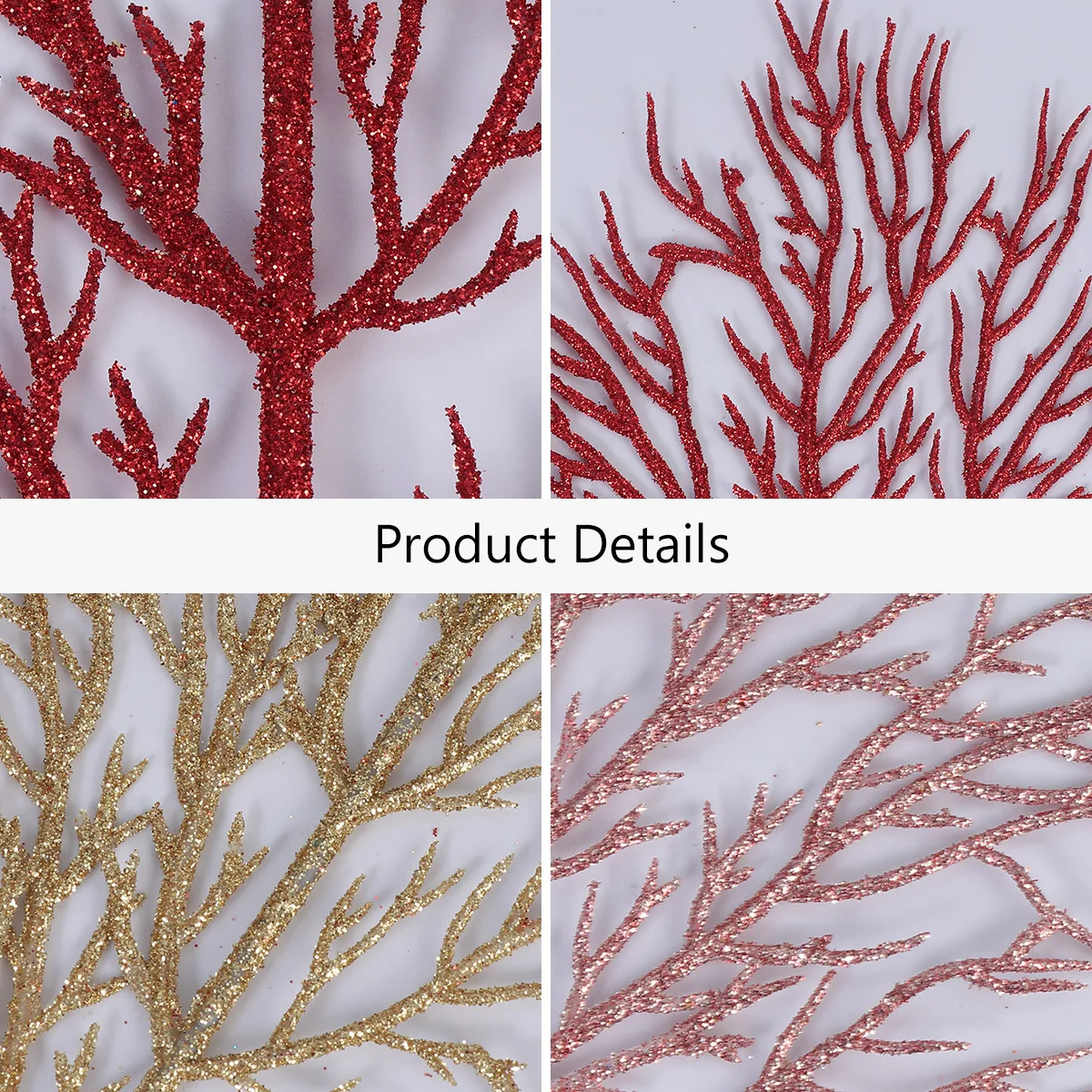 

12 PCS Christmas Tree Ornaments Decor Decoration Gold Decorations Leaf Festive Flowers