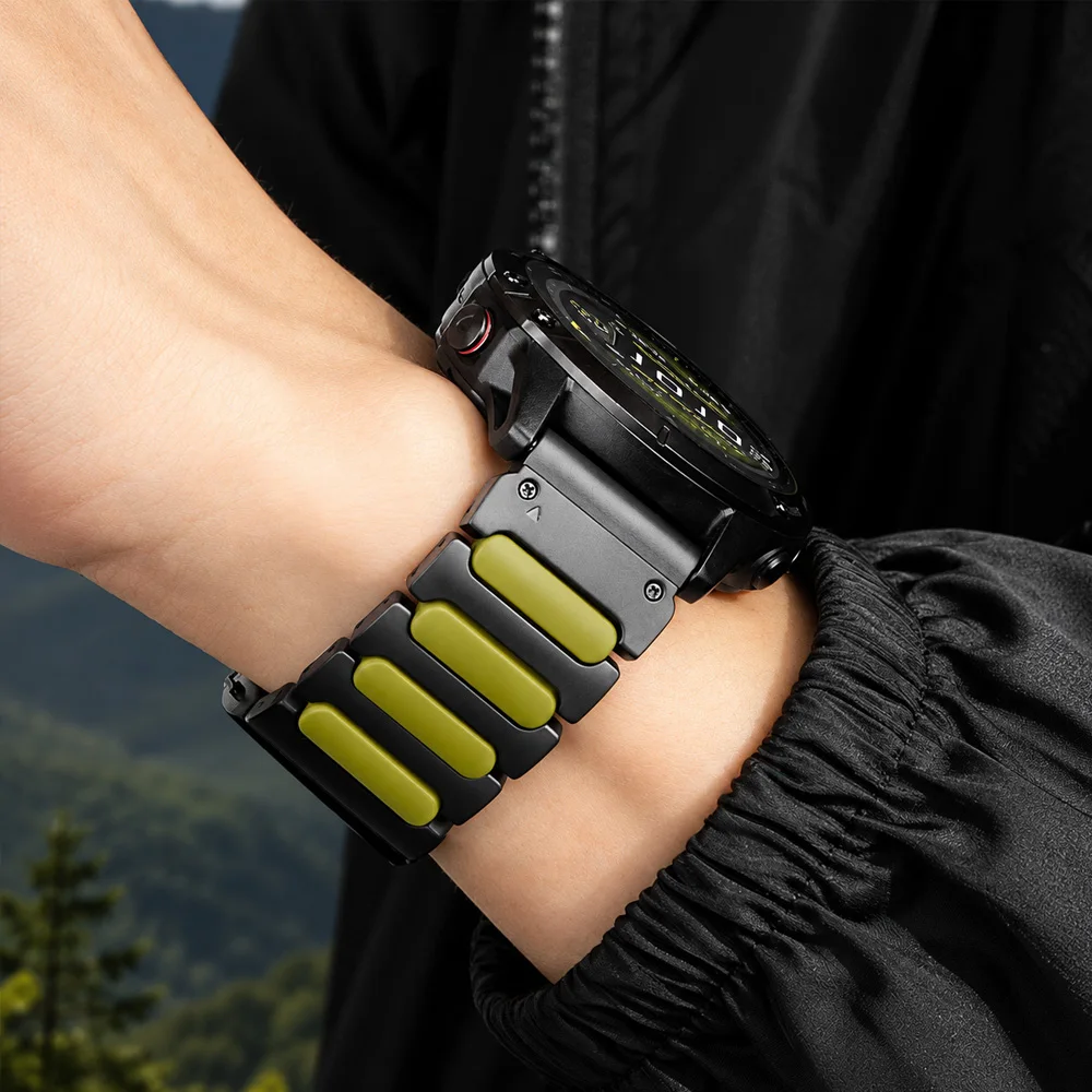For Garmin 26mm 22mm Titanium Strap For Fenix 8 51mm 47mm 7 X Pro 6 5X 5Plus 3 HR Band Forerunner 965 745 935 Magnetic Wristband