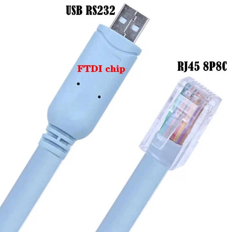 1.8m FTDI Chip USB to Console Debugging Cable USB RS232 to RJ45 8P8C Laptop H3C Router Industrial Switch RS232 Serial Port