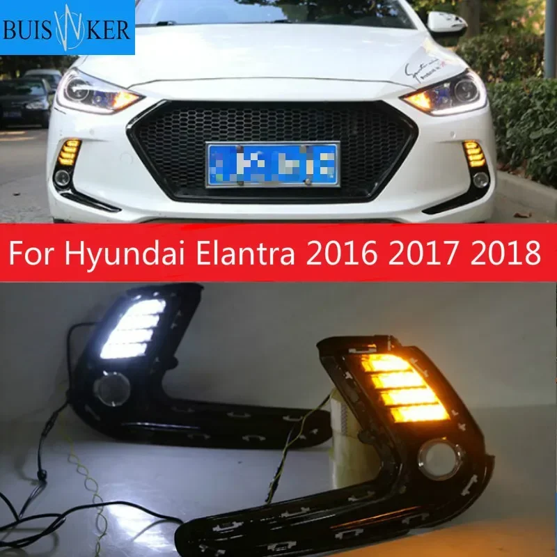 

2Pcs for Hyundai Elantra 2016 2017 2018 LED car DRL Daytime Running Light Daylight Waterproof Signal lamp lights