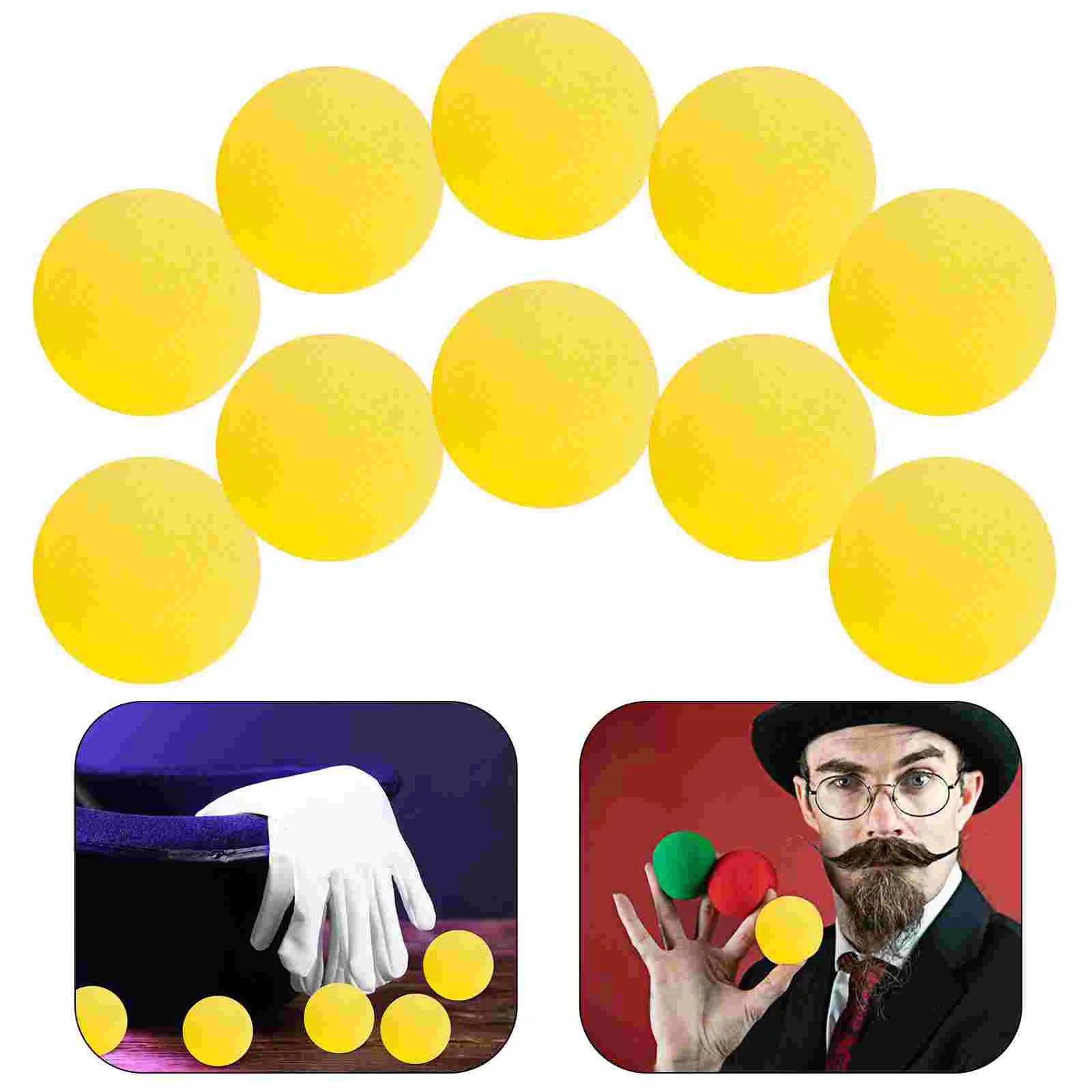 10pcs Soft Sponge Balls for Tricks Performance Magician Trick Prop Round Sponge Balls for Cosplay Props and Festival Decorations