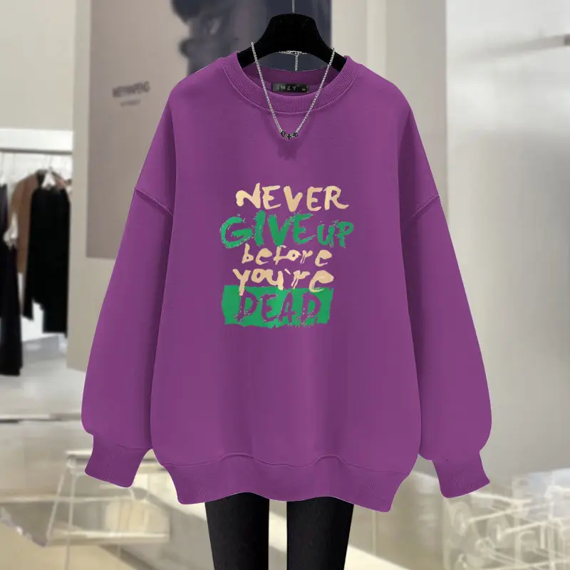 Autumn New Y2K Letter Printed Sweatshirts Fashion O-neck Long Sleeve Hoodies Women Clothing Vintage Casual Loose Top Pullovers