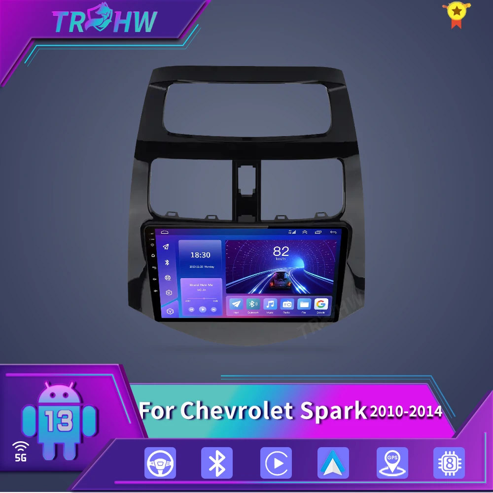 

for Chevrolet Spark 2010-2014 4G Car Multimedia GPS 2din autoradio Wireless CarPlay Android Auto Radio