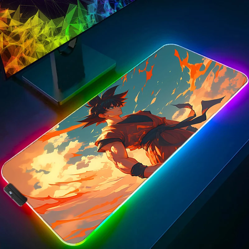 RGB LED D-dragon B-ball マウスパッド ラバーマウスパッド ゲームアクセサリー PC ゲーマー キャビネット オフィス コンピューターデスクマット キーボードパッド