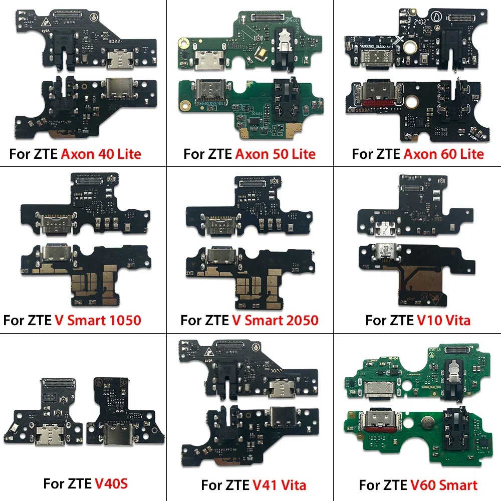 10 PCS For ZTE Axon 40 Lite Axon 50 Lite Axon 60 Lite V60 Design Smart USB Charging Board Dock Port Flex Cable Repair Parts