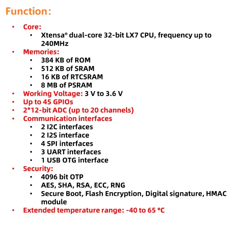 ESP32-S3 Dual Type-C Entwicklungsboard-Modul N16R8 N8R8 Antennenbasis und ESP32 S3 44-Pin Erweiterungsboard Kombinations-Kit – Detail 3