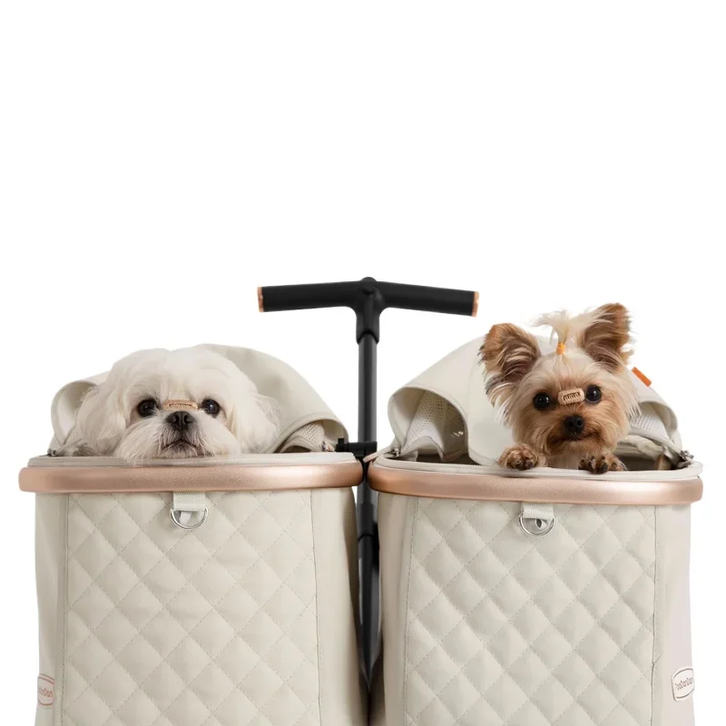Pet Car Out Double Dog Cart Folding Double Seat Double Decker Pet Car Cat Small Dog