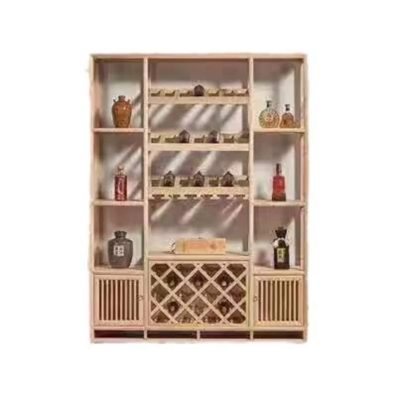 

New Chinese Bogu rack, ash wood wine cabinet, solid wood partition